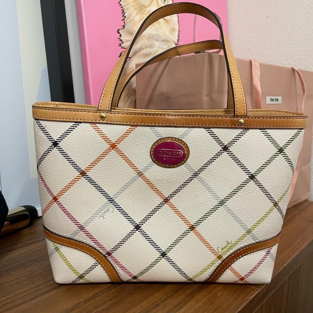 Y2K GORGEOUS COACH PLAID PURSE